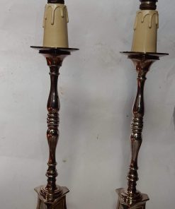 1900/1920 ‘ Paire de Bougeoirs Tripodes en Bronze Argenté Signés A.Mourier