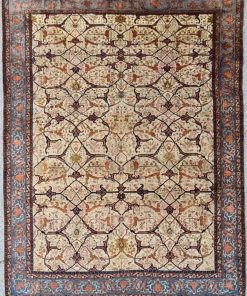 Rare Et Fin Tapis Téhéran En Soie – Iran Daté 1892
