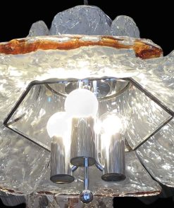 Carlo Nason-Mazzega Suspension fleurs Venise 20ème Siècle Luminaire 3 Lumières