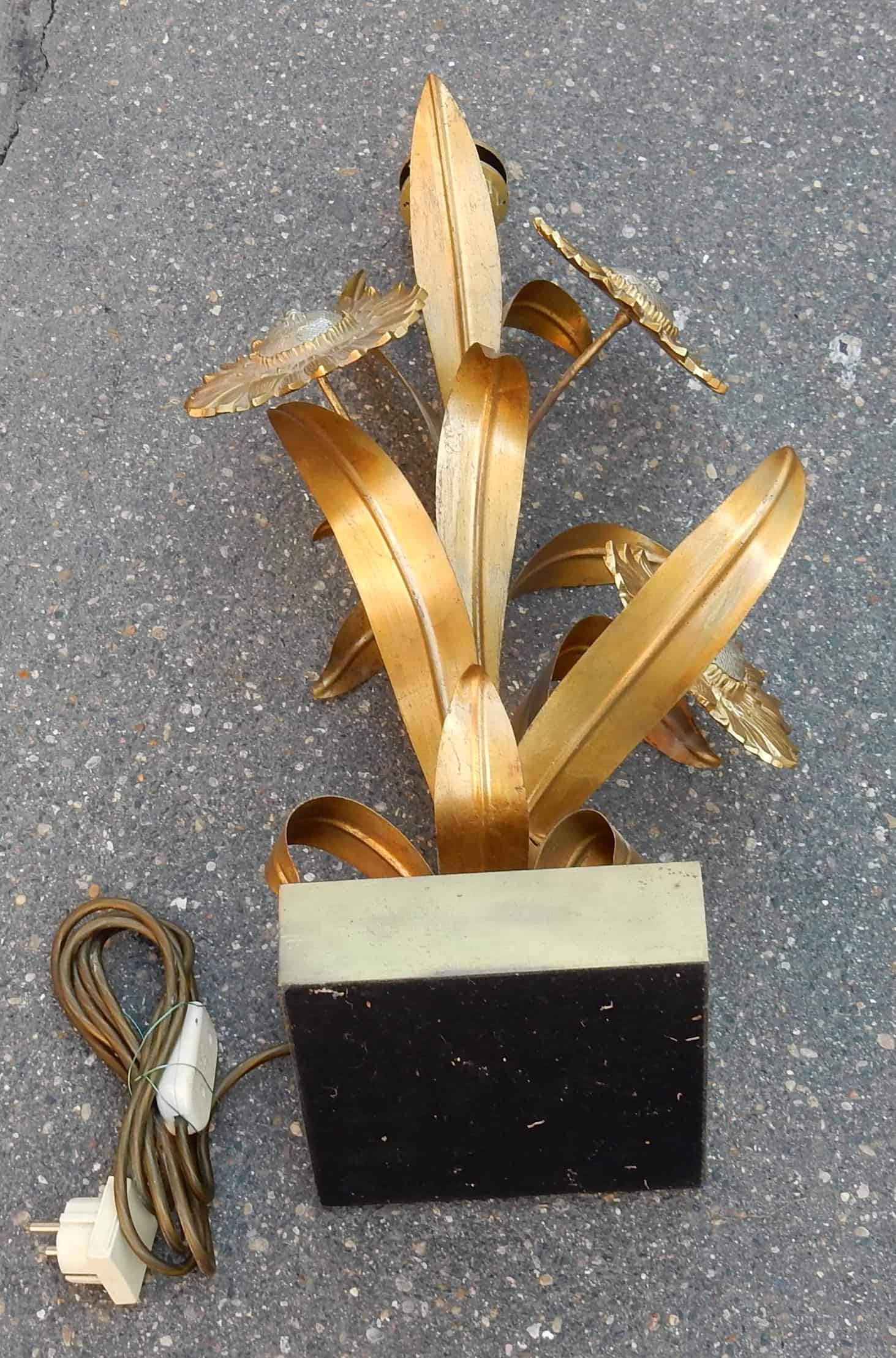 1970′ Lampe aux Tournesols Style Maison Jansen - Image 3