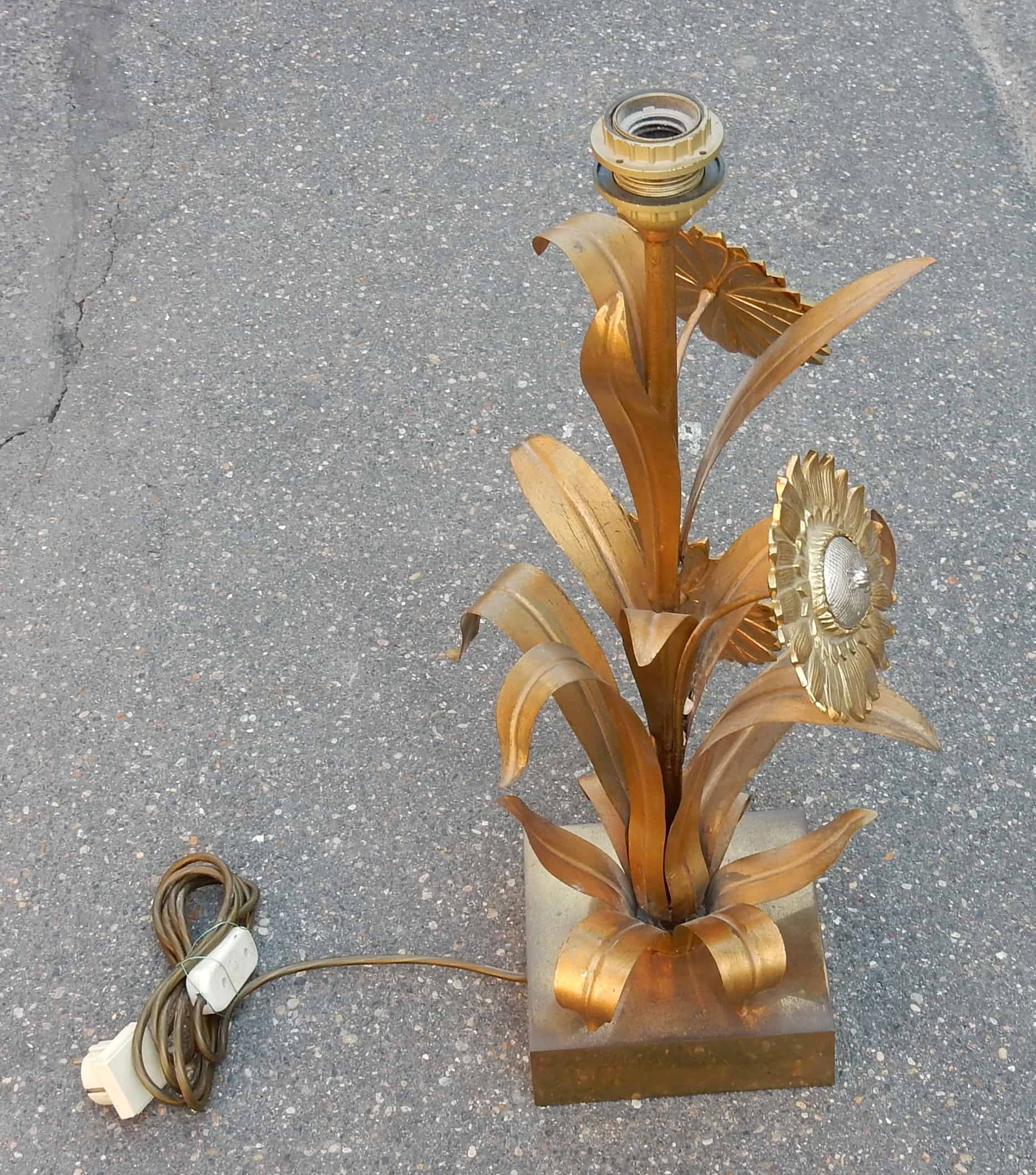 1970′ Lampe aux Tournesols Style Maison Jansen - Image 5