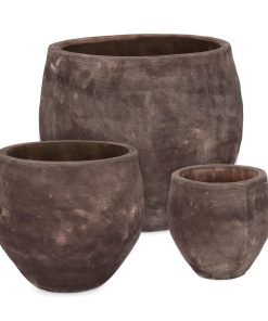 Cache-Pots Minh Bombé Foncé, Différentes tailles | Bizzotto