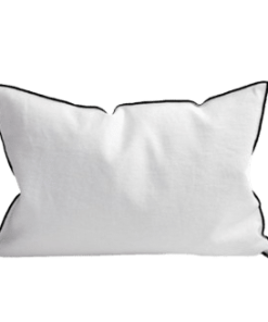 Coussin Lin Stone Blanc, 40x60cm | Maison de Vacances