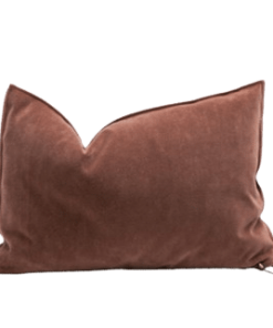 Coussin Velours Vintage Argile, 50x50cm | Maison de Vacances
