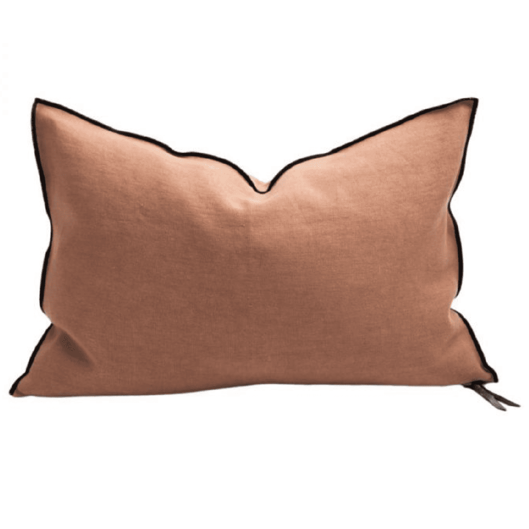 Coussin Lin Stone Terracotta, 30x50cm | Maison de Vacances