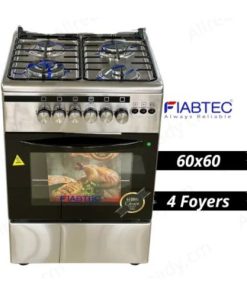 Four à Gaz 60×60, Cuisinière en Inox 4 Foyers, FT-ES70SS430-IN, Garantie 6 Mois