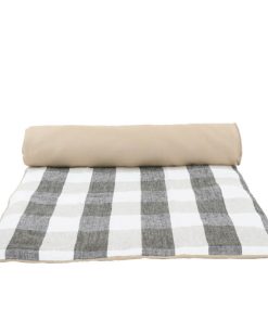 Housse d&rsquo;Édredon Lin à Carreaux PALMA, 85x200cm | Haomy