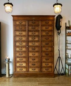 Meuble de métier à clapets en bois