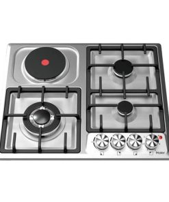 Plaque Haier 4F Mixte 3F A Gaz 1F Electrique Inox HOBF60FS