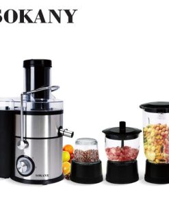 Extracteur de Jus 4 en 1 SOKANY Centrifugeuses, Presse-agrumes en Acier Inoxydable 18000W