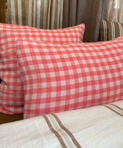 Taie d&rsquo;Oreiller Vichy Rose, Différentes tailles | Linge Particulier