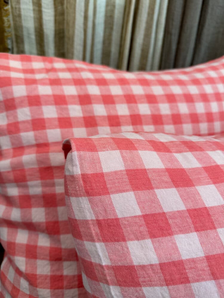Taie d’Oreiller Vichy Rose, Différentes tailles | Linge Particulier - Image 2