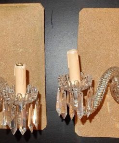1940/50&prime; Paire d&rsquo;Appliques Au Poignard En Cristal De Baccarat