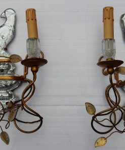 1970&prime; Paire d&rsquo;Appliques a la Perruche Style Baguès Un Bras